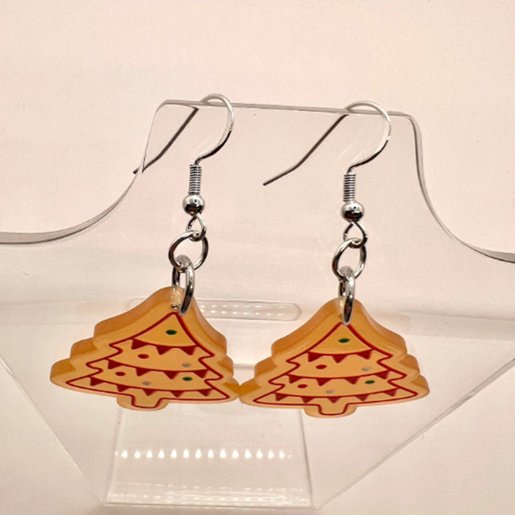 Christmas Tree Earrings - Gingerbread Earrings - Holiday Earrings - Xmas Earring - Picture 6 of 9